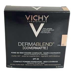 Vichy Dermablend Covermatte Compact Powder Foundation Colour 15 Opal SPF 25 New